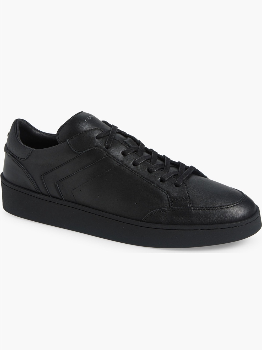 Canali Men’s Black Leather Low-Profile Sneakers